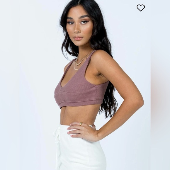 Princess Polly size 8 textured V-neck brown bralette - Picture 4 of 9